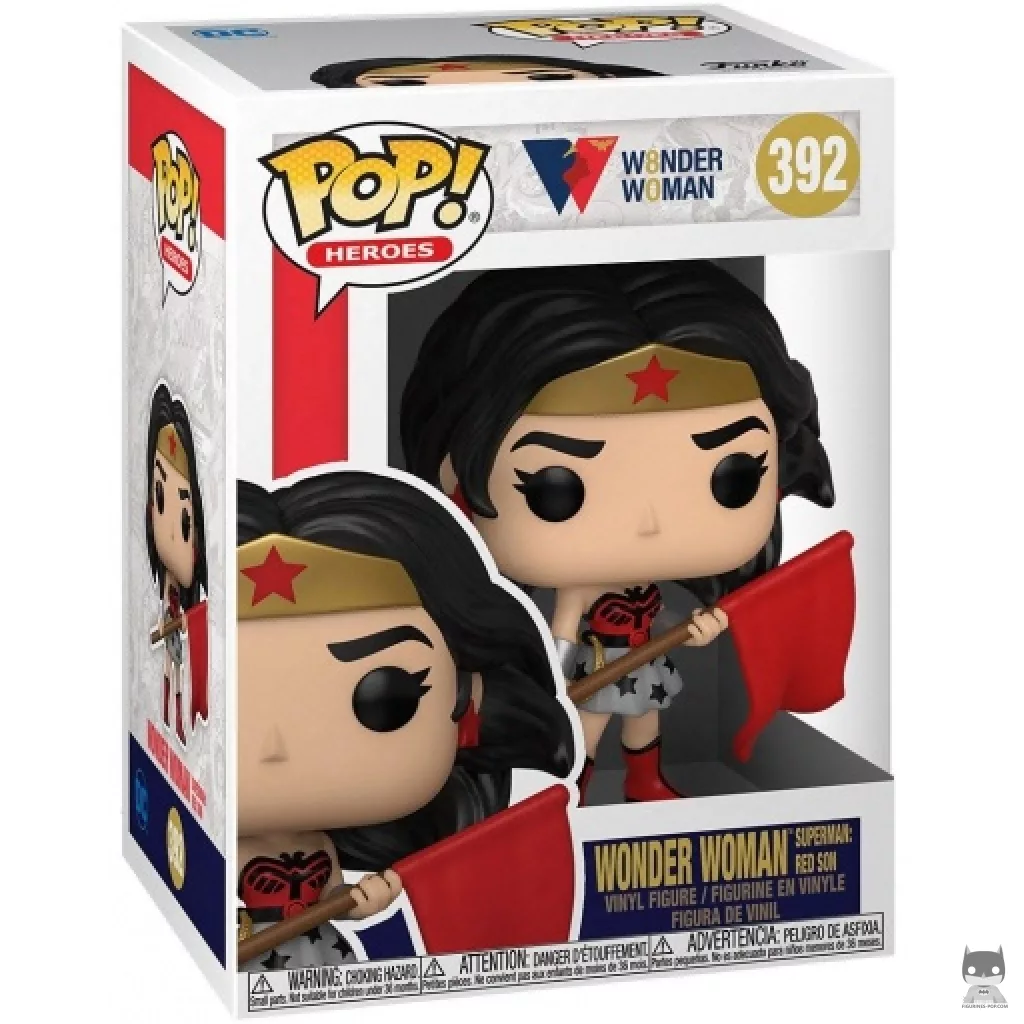 Figura Funko Pop! Wonder Woman Superman Hijo Rojo en su caja