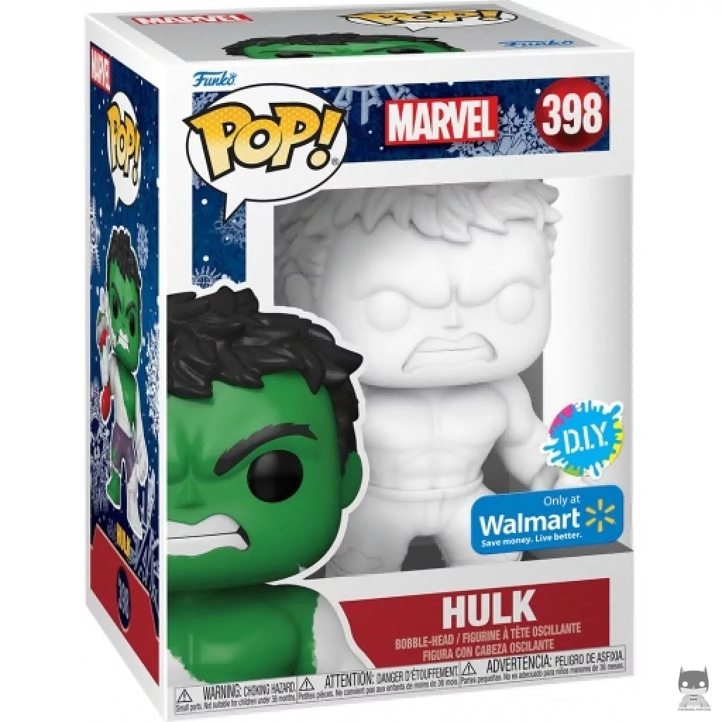 Figura Funko Pop! Hulk (Navidad) (DIY) en su caja