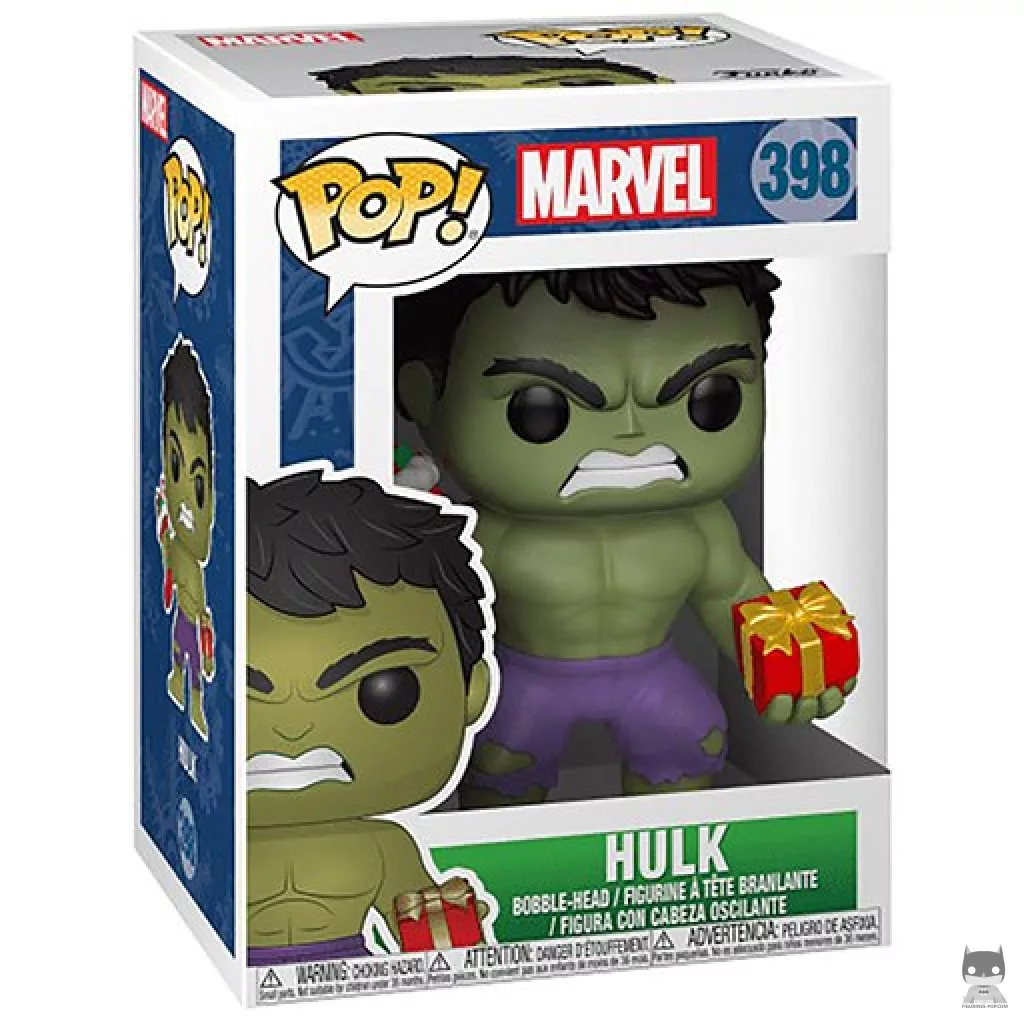 Figura Funko Pop! Hulk (Navidad) en su caja