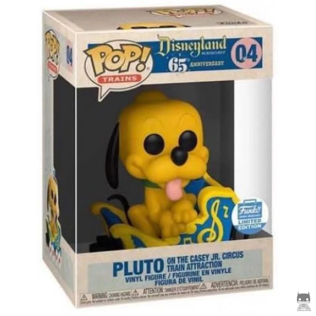 Figura Funko Pop! Pluto en la atracción del tren del circo Casey Jr. en su caja