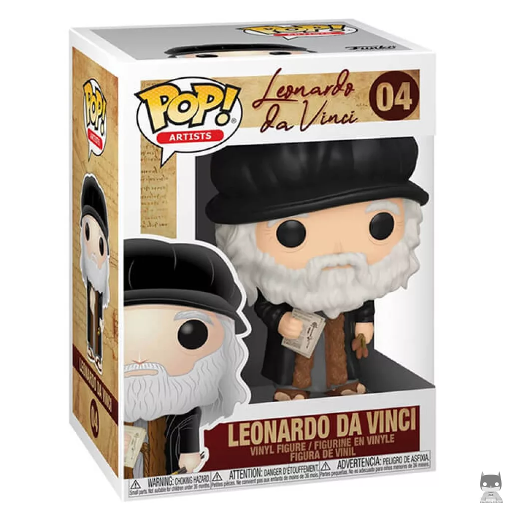 Figura Funko Pop! Leonardo da Vinci en su caja