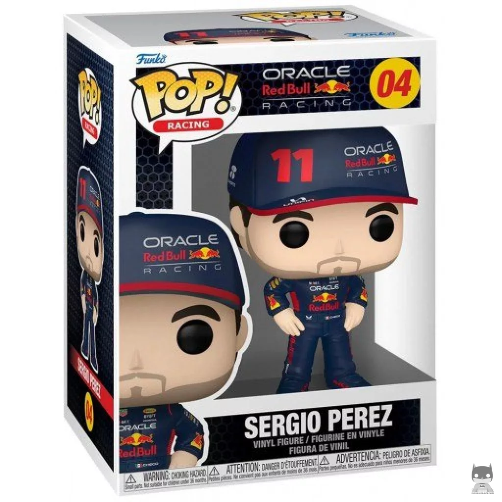 Figura Funko Pop! Sergio Pérez (Oracle Red Bull Racing) en su caja