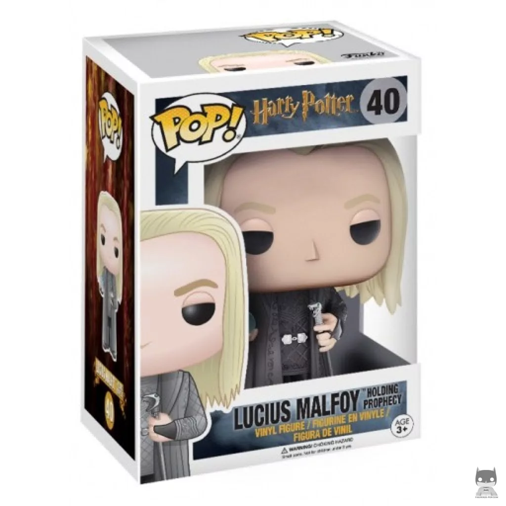 Figura Funko Pop! Lucius Malfoy con la profecía en su caja