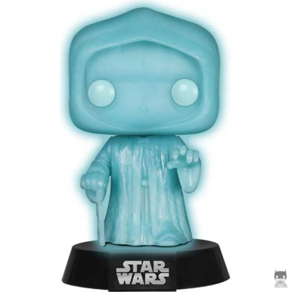 Figura Funko Pop! Emperador Palpatine holográfico (Brilla en la oscuridad) (Star Wars: Episodio I, La amenaza fantasma)