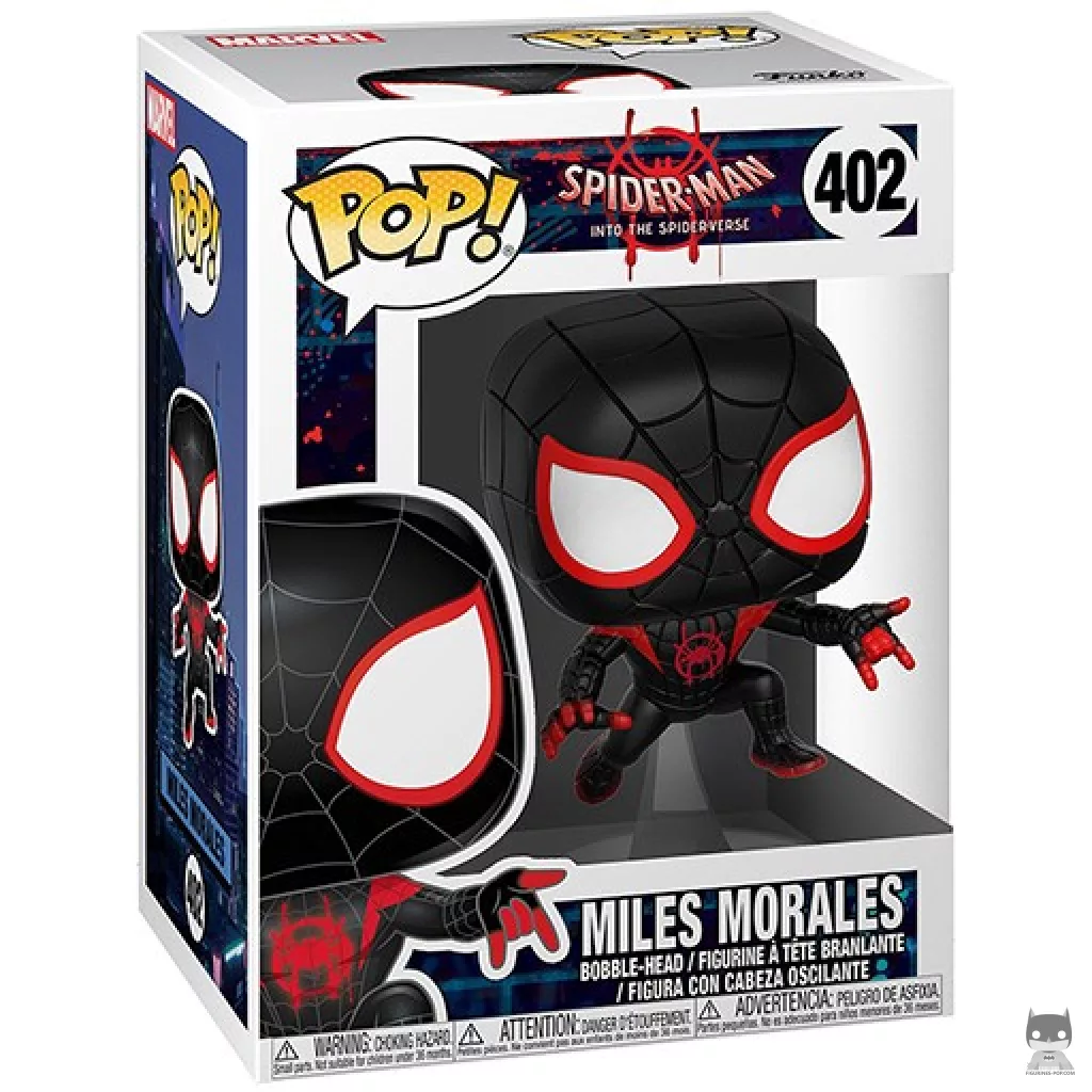 Figura Funko Pop! Miles Morales (Traje de araña) en su caja