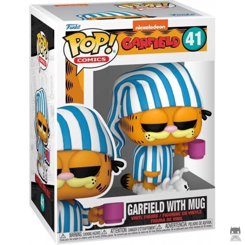 Figura Funko Pop! Garfield con taza en su caja