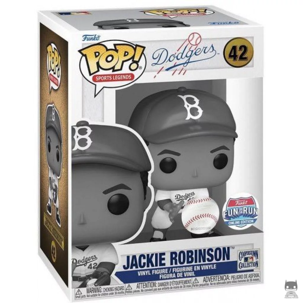 Figura Funko Pop! Jackie Robinson (Blanco y negro) en su caja