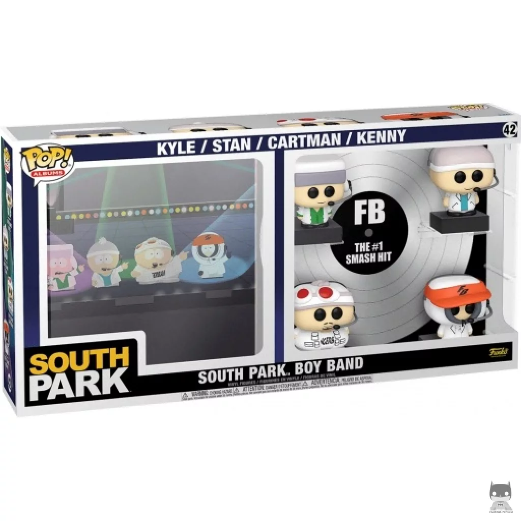 Figura Funko Pop! Boy band de South Park (Kyle, Stan, Cartman & Kenny) en su caja