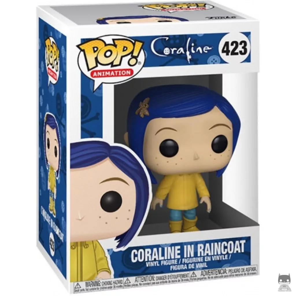 Figura Funko Pop! Coraline con chubasquero (Chase) en su caja