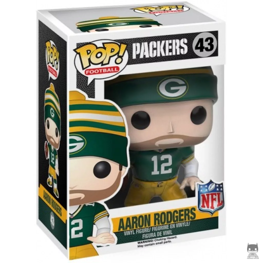 Figura Funko Pop! Aaron Rodgers en su caja