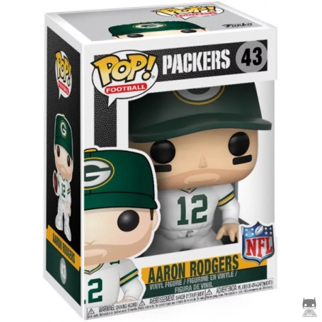 Figura Funko Pop! Aaron Rodgers (Green Bay Color Rush) en su caja