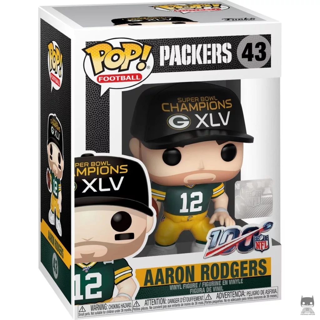 Figura Funko Pop! Aaron Rodgers en su caja