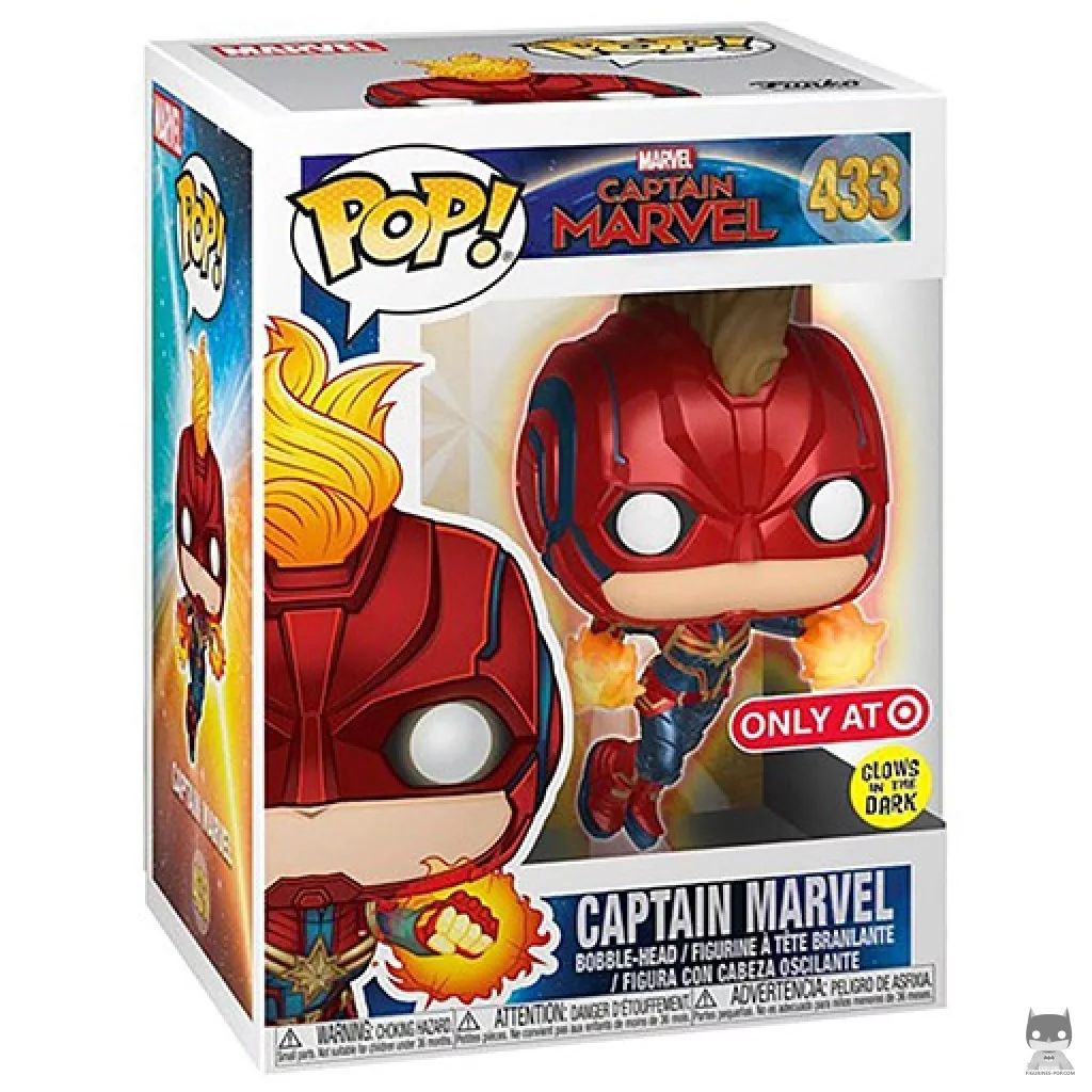 Figura Funko Pop! Capitana Marvel (Volando) en su caja