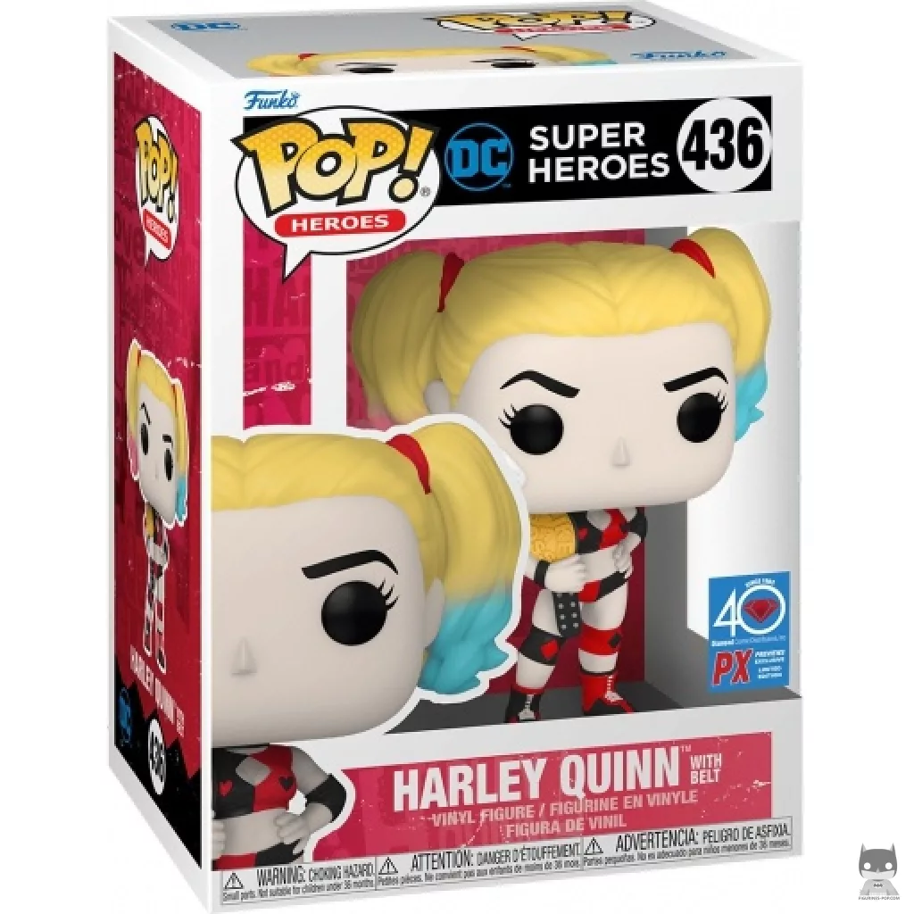 Figura Funko Pop! Harley Quinn con cinturón en su caja