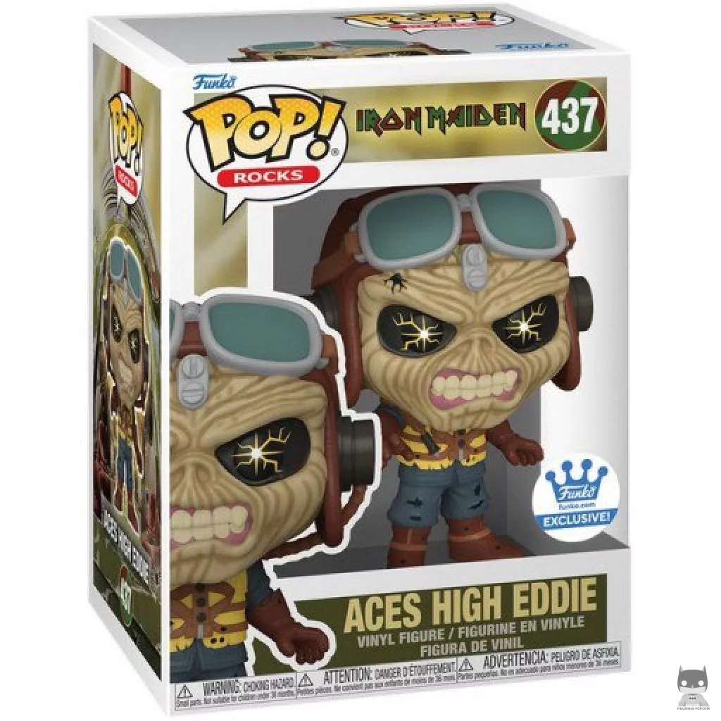 Figura Funko Pop! Eddie Aces High en su caja