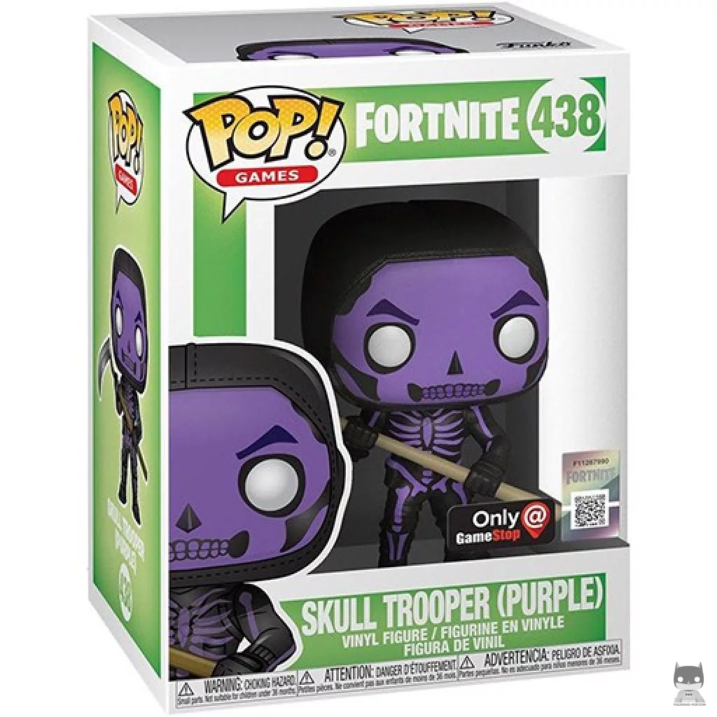 Figura Funko Pop! Skull Trooper (Morado) en su caja