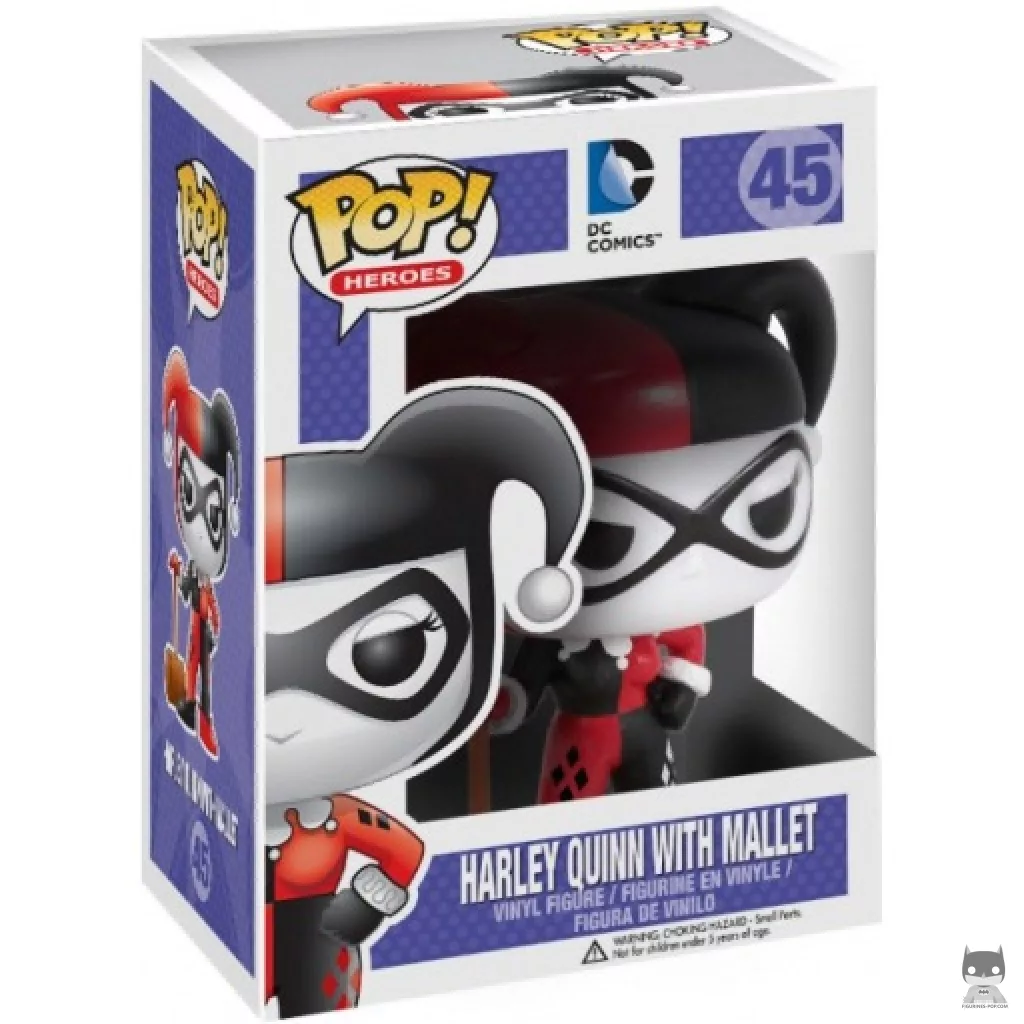 Figura Funko Pop! Harley Quinn con mazo en su caja