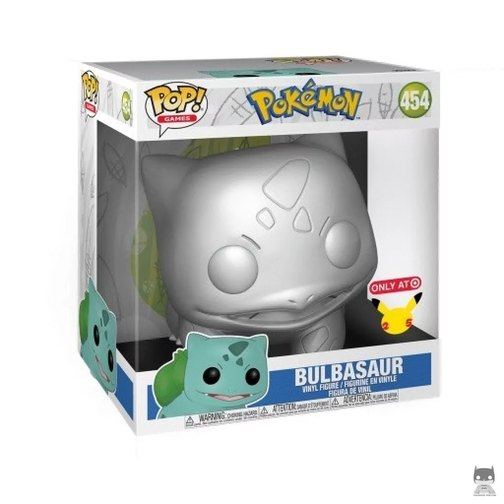 Figura Funko Pop! Bulbasaur (Supersized 10'' & Metalizado) en su caja