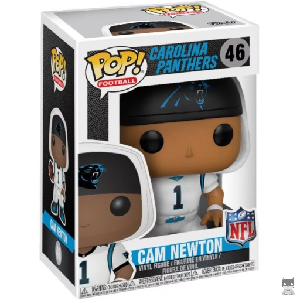 Figura Funko Pop! Cam Newton (Panthers blanco) en su caja