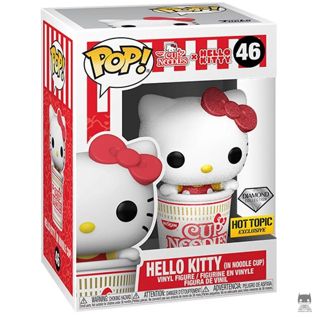 Figura Funko Pop! Hello Kitty en vaso de fideos (Purpurina de diamante) en su caja