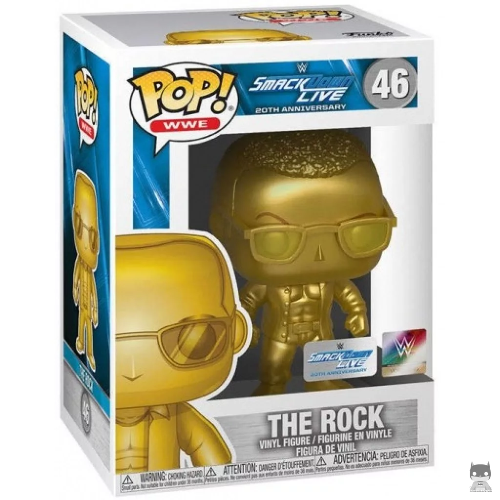 Figura Funko Pop! The Rock (Dorado) en su caja