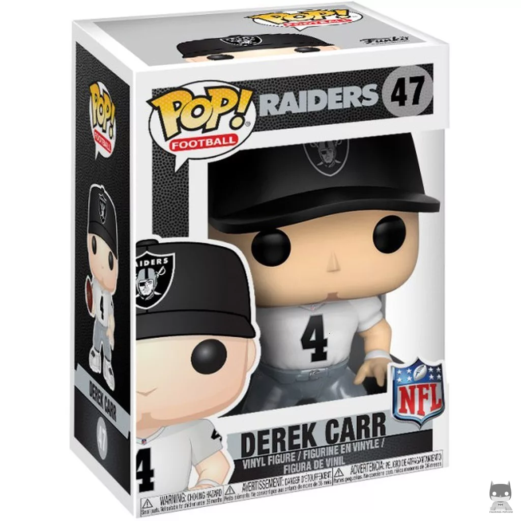 Figura Funko Pop! Derek Carr en su caja