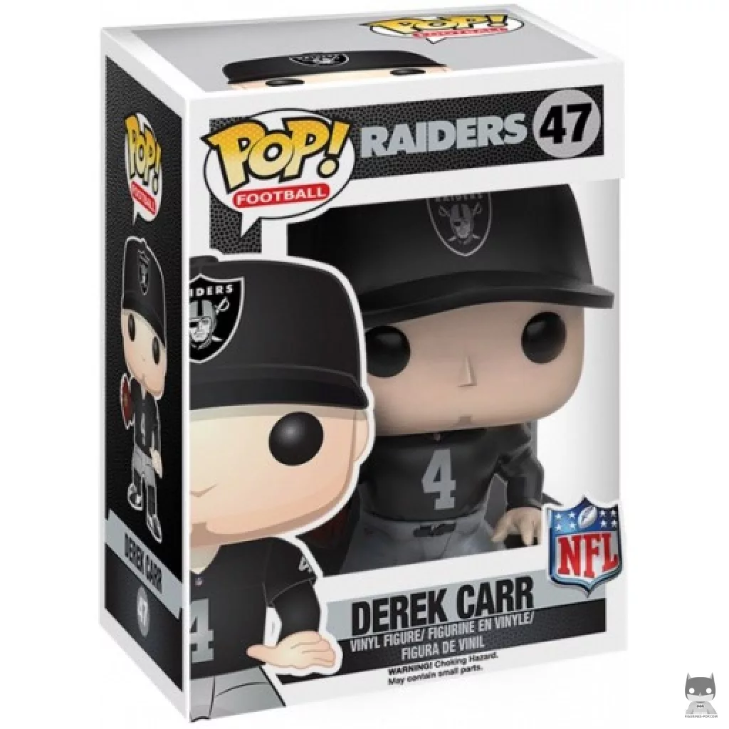 Figura Funko Pop! Derek Carr en su caja