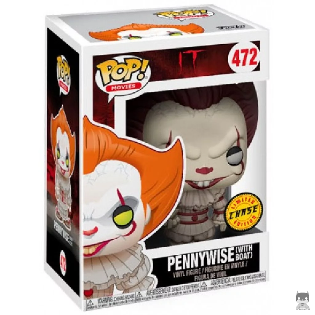 Figura Funko Pop! Pennywise con el barco de papel (Sepia & Chase) en su caja