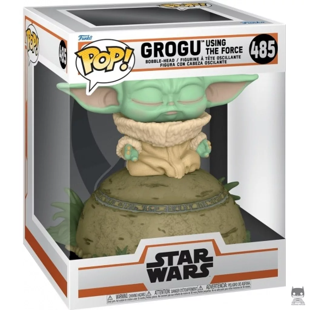 Figura Funko Pop! Grogu usando la Fuerza en su caja
