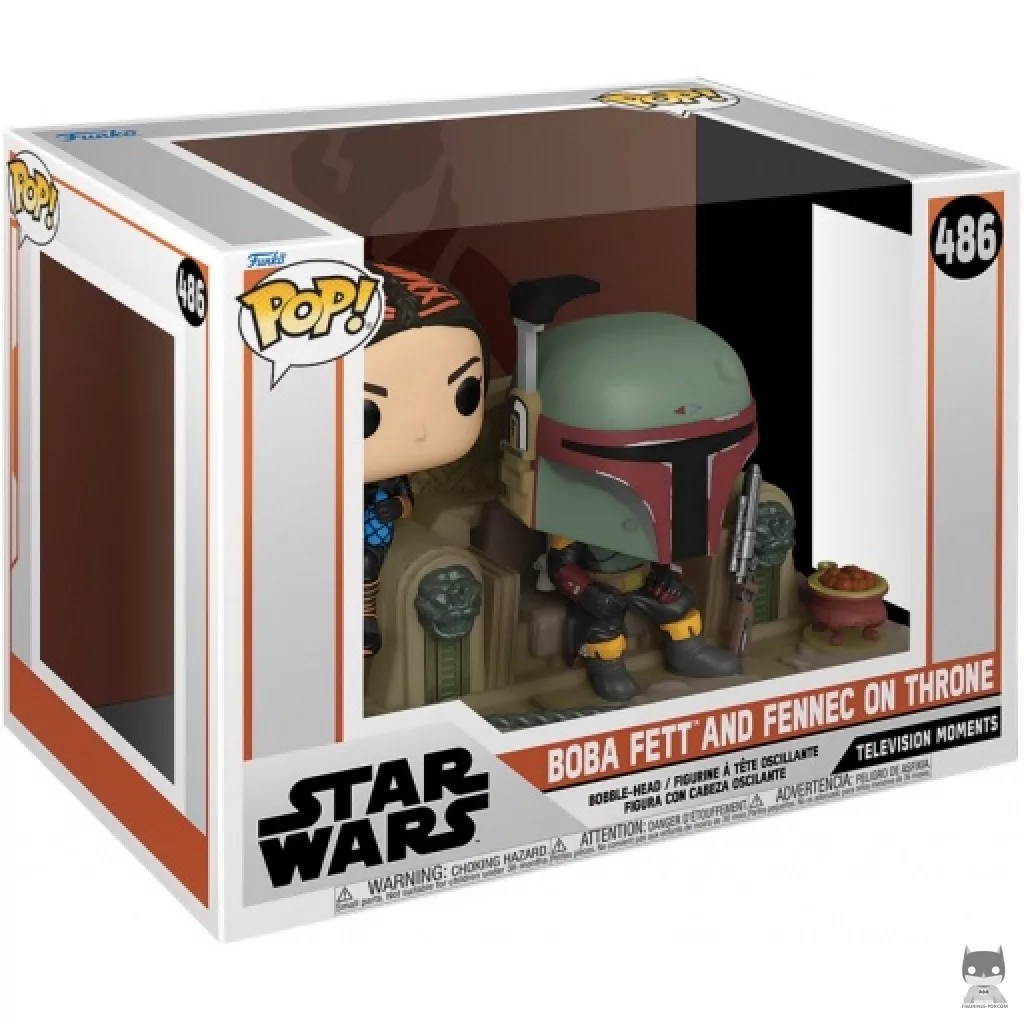 Figura Funko Pop! Boba Fett & Fennec en el trono en su caja