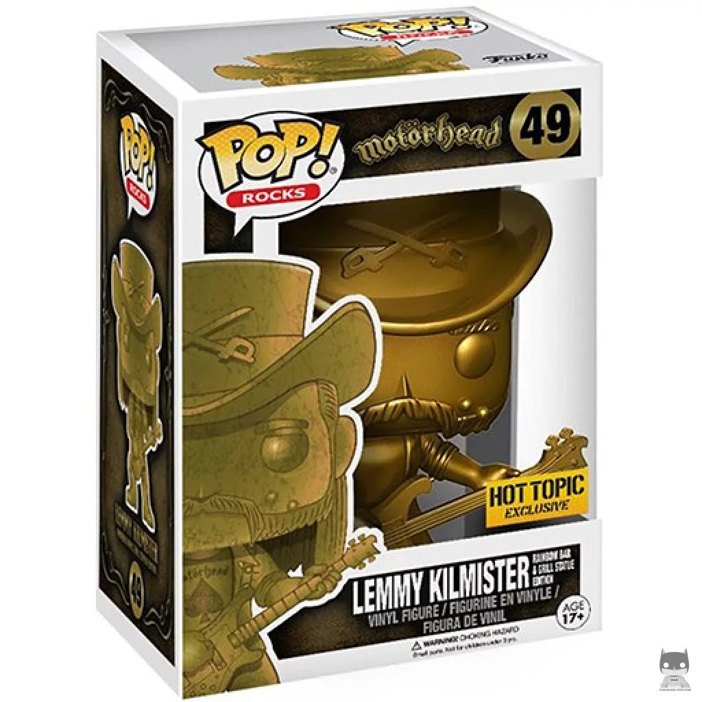 Figura Funko Pop! Lemmy Kilmister (Dorado) en su caja