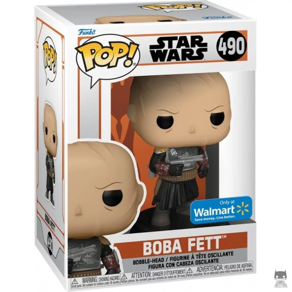 Figura Funko Pop! Boba Fett sin casco en su caja