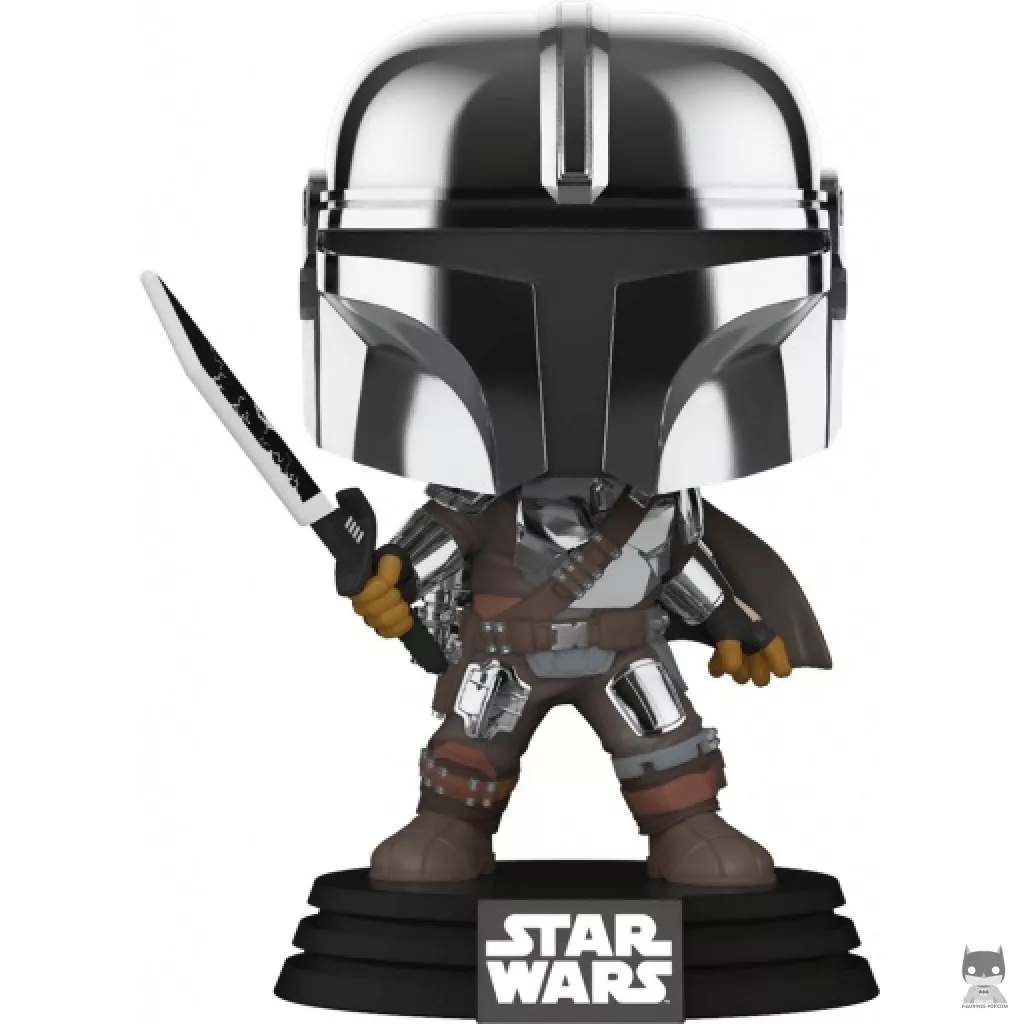 Figura Funko Pop! Mandaloriano con el Sable Oscuro (Brilla en la oscuridad & Metalizado) (The Mandalorian (Star Wars))