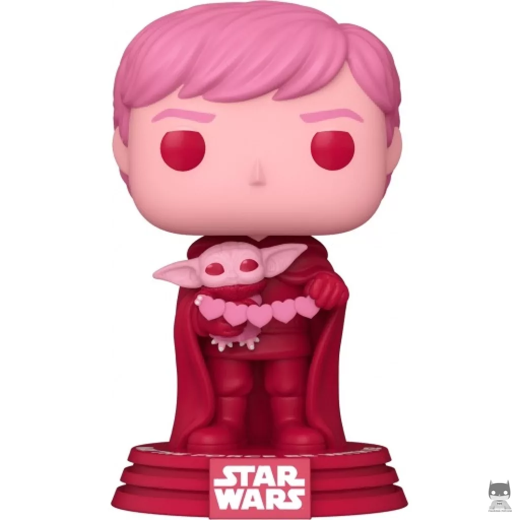 Figura Funko Pop! Luke Skywalker con Grogu (Rosa) (Star Wars (San Valentín))
