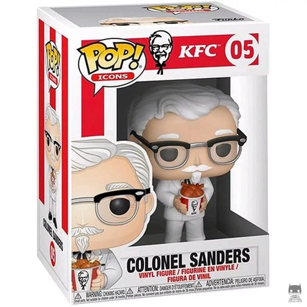 Figura Funko Pop! Coronel Sanders (Cubo de pollo) en su caja