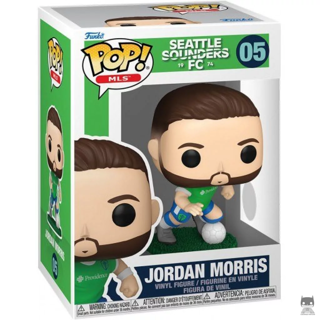 Figura Funko Pop! Jordan Morris (Seattle Sounders FC) en su caja