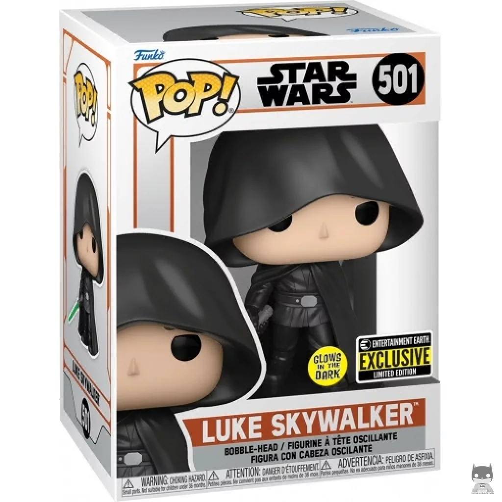 Figura Funko Pop! Luke Skywalker (Brilla en la oscuridad) en su caja