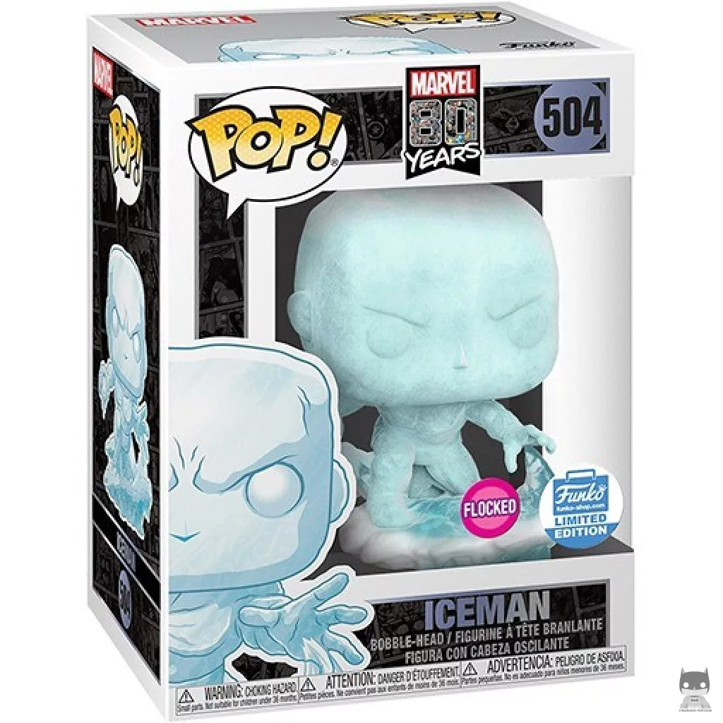 Figura Funko Pop! Hombre de Hielo (Flocado) en su caja
