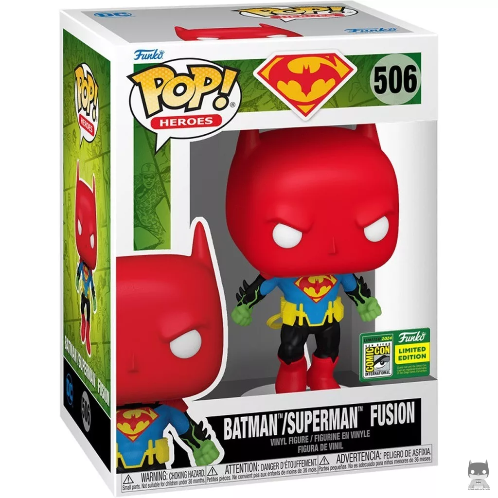 Figura Funko Pop! Fusión Batman/Superman en su caja