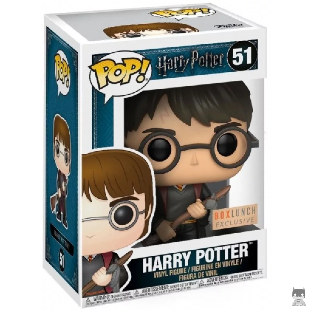 Figura Funko Pop! Harry Potter con la Saeta de Fuego en su caja