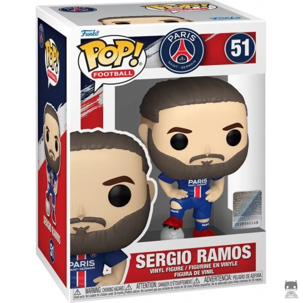 Figura Funko Pop! Sergio Ramos (Paris Saint-Germain) en su caja