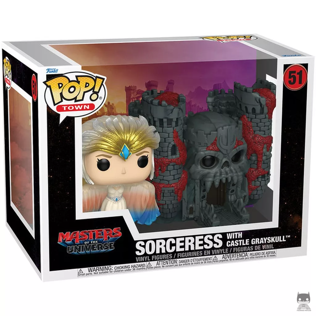 Figura Funko Pop! Hechicera con el Castillo de Grayskull en su caja