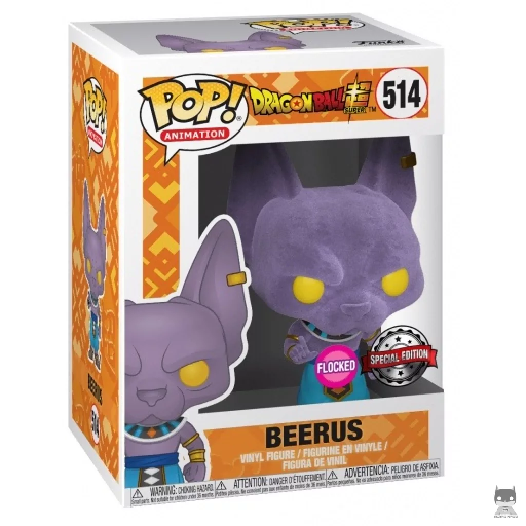 Figura Funko Pop! Beerus (Flocado) en su caja