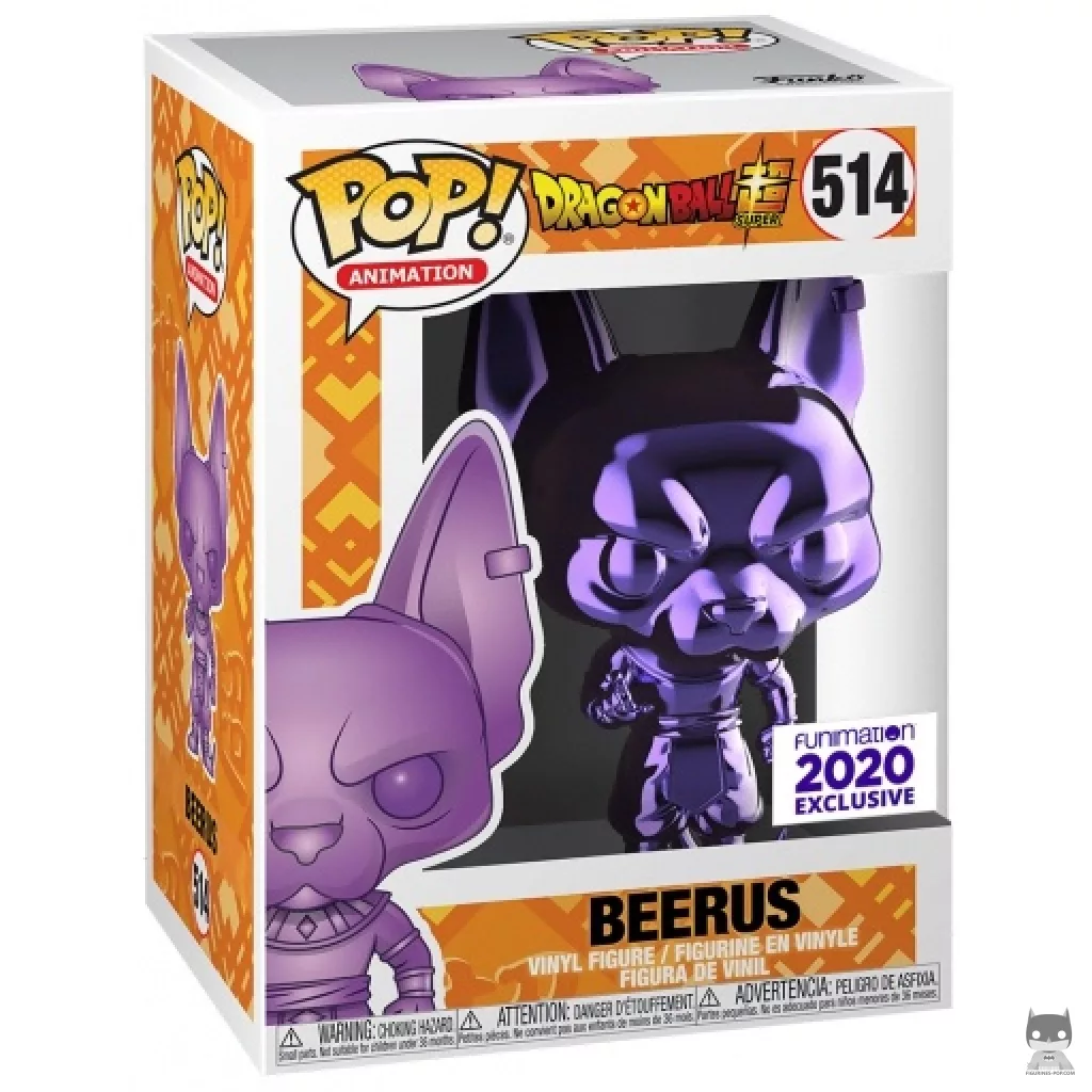 Figura Funko Pop! Beerus (Morado cromado) en su caja