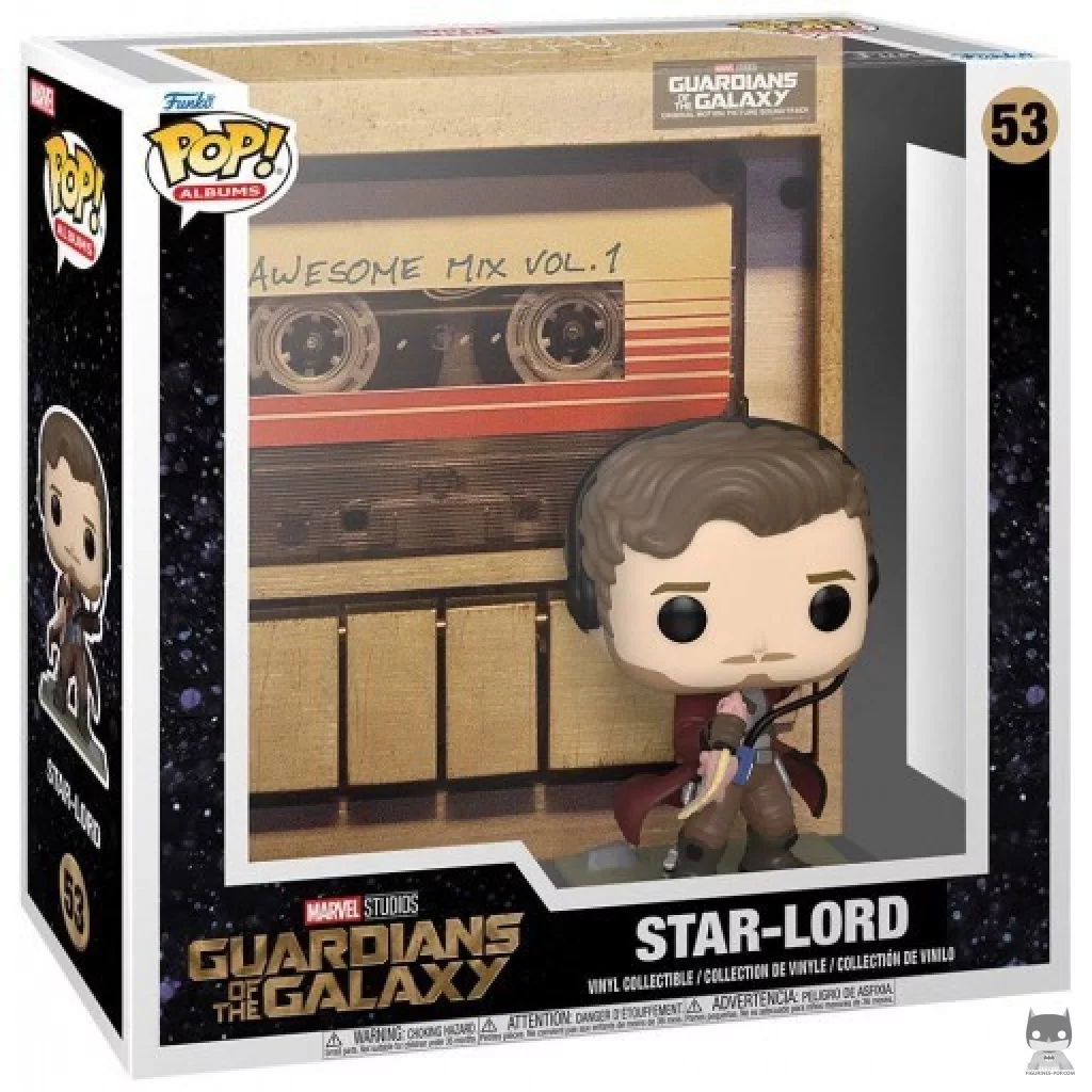 Figura Funko Pop! Star-Lord Awesome Mix Vol. 1 en su caja