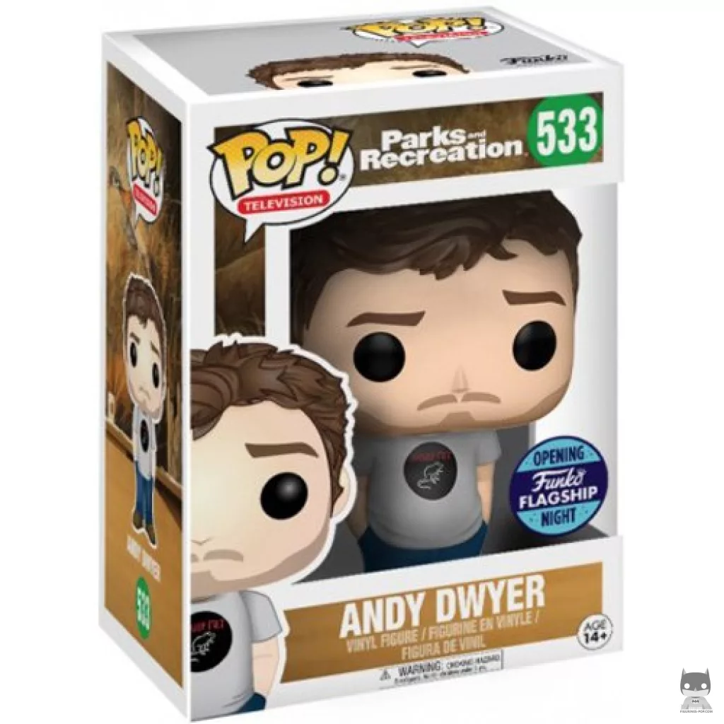 Figura Funko Pop! Andy Dwyer en su caja