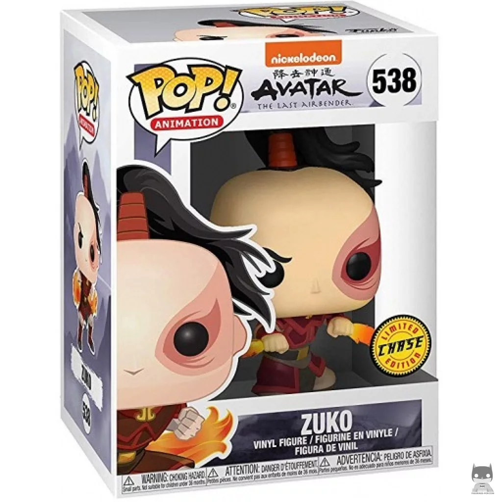Figura Funko Pop! Zuko con dagas de fuego (Chase) en su caja