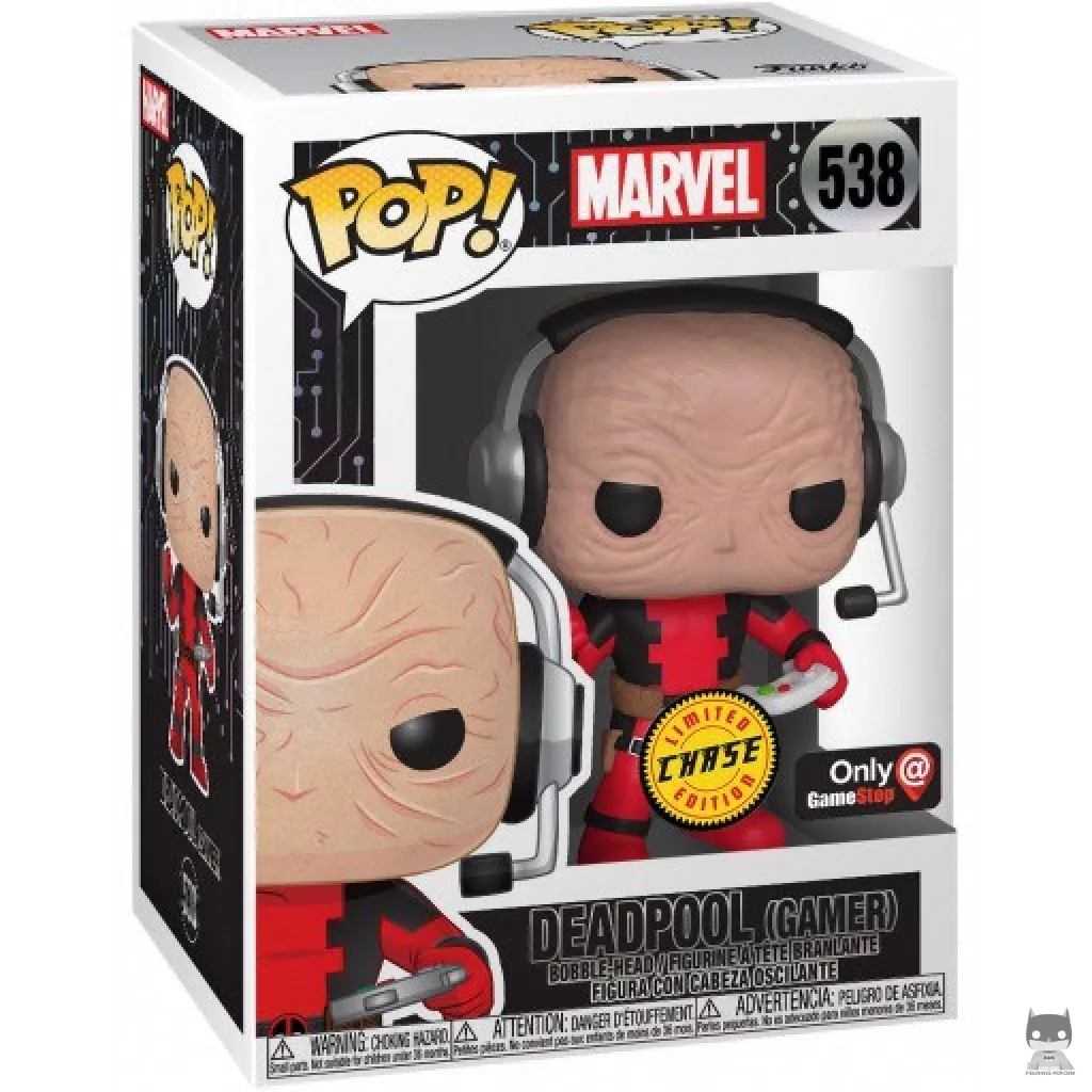 Figura Funko Pop! Deadpool gamer (Chase) en su caja