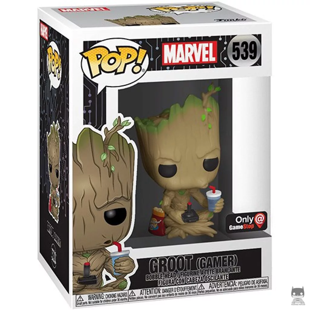 Figura Funko Pop! Groot gamer en su caja