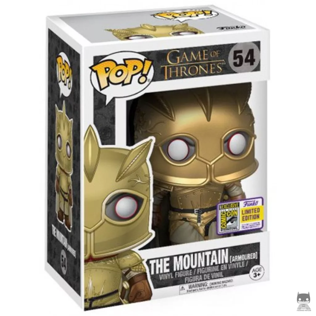 Figura Funko Pop! Gregor "La Montaña" Clegane (Dorado) en su caja